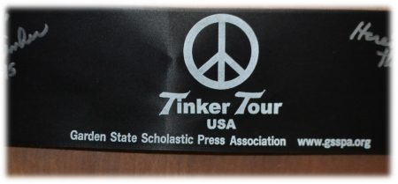 The armband from MaryBeth Tinker’s Tour around the country advocating for student press rights. 